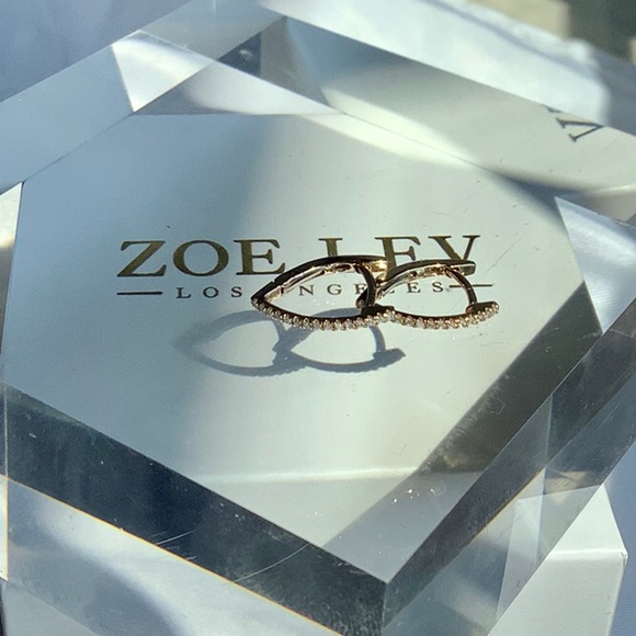 Zoe Lev Jewelry - Zoe Lev Pave Diamond Curve Huggie Earrings